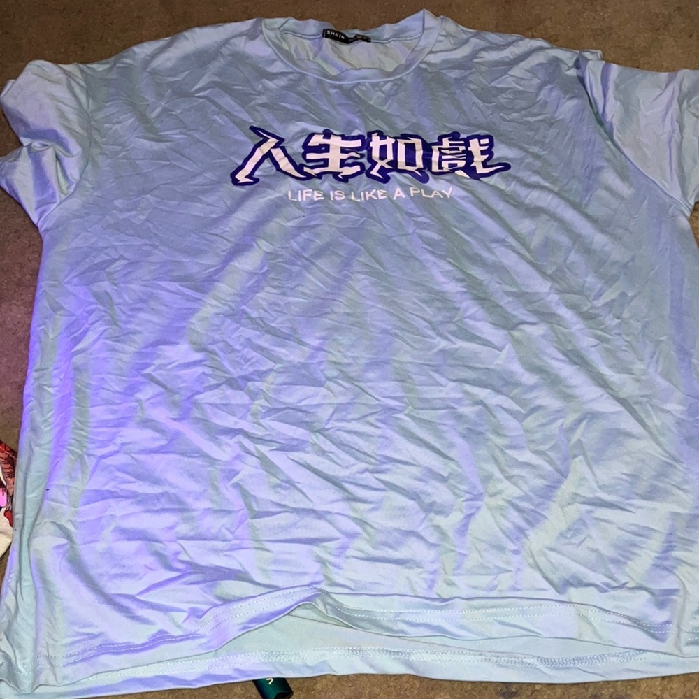 Light blue Shein shirt, comfortable material, size M fits big